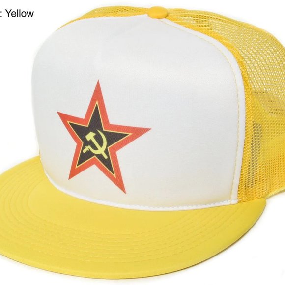 Retro Vintage Communist, Maoist, Socialist USSR Hammer & Sickle Hat Cap Black - Picture 2 of 2